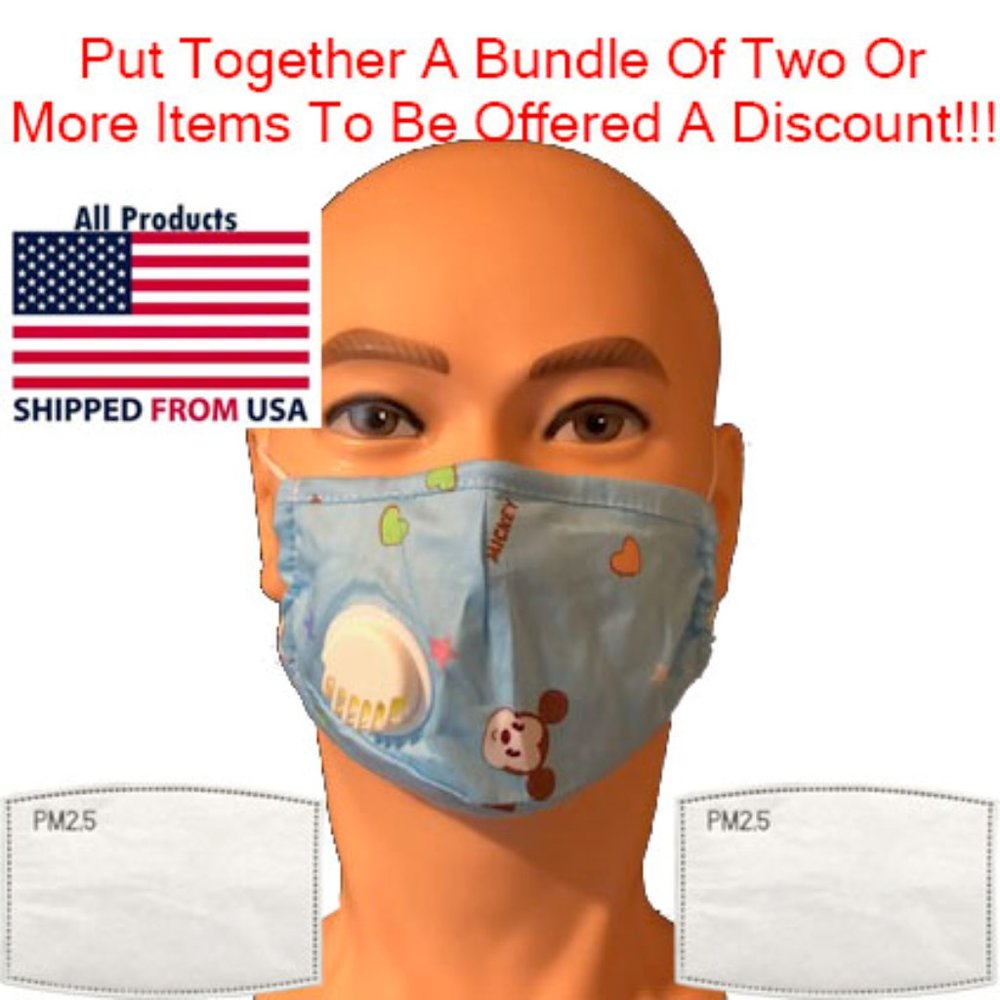 Children's Washable Face Mask Mickey - 2 Filters